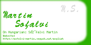 martin sofalvi business card